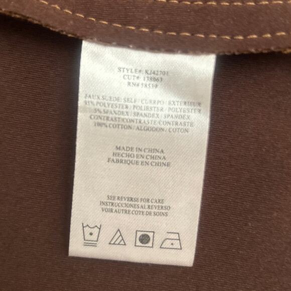 KUT FROM THE KLOTH Carina Faux Suede Drape Moto Jacket Brandy Brown S Boho - Picture 5 of 7